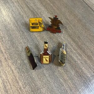 Vintage Alcohol Beer Lapel Pins‎ Wild Turkey Michelob Whiskey Bourbon